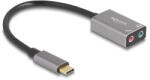 Delock Külső USB Type-C Csatlakozójú Hangkártya 2 x 3, 5 Mm Sztereo Jack Plug & Play Audio Adapterrel