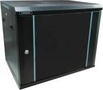 Dateup Rack DATEUP 19 9U 600x600, de perete, usa din sticla, panouri detasabile si securizate, dezasamblat capacitate 70kg, negru RAL9004, MP. 6609.9001 (MP.6609.9001) - pc-ieftin