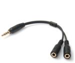 Gigapack Cablu adaptor audio (splitter, 2 prize jack de 3, 5 mm - jack de 3, 5 mm, 10 cm) NEGRU GP-68795 (GP-68795)