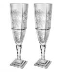 Black Crystal - Ajka Royal * Kristály Pezsgős pohár készlet 2 db (Ar18927)