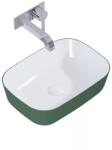AREZZO design design Reni pultra ültethető mosdó 46x33 cm, fényes fehér/matt zöld AR-146115 (AR-146115)