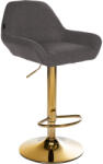 Loraville Braga bárszék állítható magasságú szövet sötétszürke-arany 325370