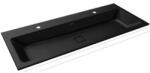 KALDEWEI Kaldwei Cono beépített dupla mosdó 2 csaplyukkal, 120x50 cm, matt fekete (KAL901806043676)