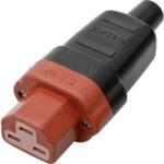 Kalthoff Lengő hálózati műszercsatlakozó aljzat, 3 pól. , egyenes, 16 A, fekete/piros, C21, Kalthoff 444 P/Si