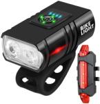 VG Extra Erős fényű LED-es vízálló kerékpár első és hátsó lámpa, USB-s (14403)