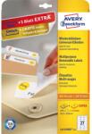 Avery Etikett címke, 63, 5 x29, 6mm, univerzális visszaszedhető, 27 címke/ív, 25 ív/doboz, Avery fehér (L4737REV-25)