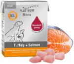 PLATINUM MENU Turkey + Salmon-nedves kutyatáp felnőtt kutyának pulyka és lazac 12x375g - pegazusallatpatika