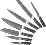 HARAHU OK-13846 damaszk késkészlet - 7db/Fekete KP13846