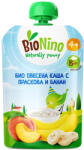 BioNino БИО плодова закуска с овесена каша, праскова и банан 4м+ 90 г