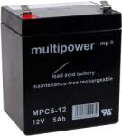 Multipower Ólom akku 12V 5Ah Multipower típus MP5-12C ciklusálló, ciklikus