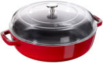 Staub Braisers | mély serpenyő üvegfedővel 24 cm | kerek 2, 4 l | öntöttvas | cherry (40501-061-0)