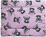  Lapos Ovis Kispárna 38x48 cm pamut borítással - Pöttyös Panda mintás - Rózsaszín