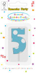 Procos Színes Light Blue 5-ös tortagyertya, számgyertya (PNN97683)