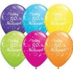 Qualatex Szám, Számos lufi 11" 28cm 6db 50-es lufi Boldog 50. szülinapot! , q46364rp (LUFI163912)