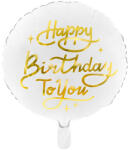  Fólia lufi Boldog születésnapot, 35 cm, fehér (FB58)