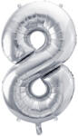  8'' számú fólia lufi, 72cm, ezüst (FB230M-8-018)