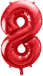  8'' számú fóliás léggömb, 86cm, piros (FB1M-8-007)