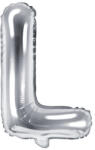  Fólia léggömb betű ''L'', 35cm, ezüst (FB2M-L-018)