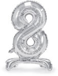  Álló fólia lufi ''8'' számú, 70cm, ezüst (FB102M-8-018)