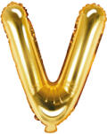  Fólia léggömb ''V'', 35cm, arany (FB2M-V-019)