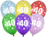  30 cm-es lufi, 40. születésnap, metál mix (1 db / 6 db) (SB14M-040-000-6)