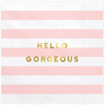  Szalvéták Yummy - Hello Gorgeous, világos rózsaszín, 33x33cm (1 db / 20 db. ) (SP33-68-081)