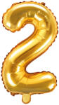  2'' számú fólia léggömb, 35 cm, arany (FB10M-2-019)