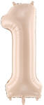  Foil Balloon Number ''1'', 72cm, dark beige (FB230T-1-013C)