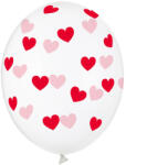 Léggömbök 30 cm, szívek, kristálytiszta (1 db / 6 db) (SB14C-228-099R-6)
