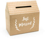  Esküvői kartondoboz - Just Married, kraft, 30x30, 5x16, 5 cm (PUDTM7-031)