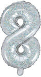  Fólia léggömb ''8'', 35cm, holografikus (FB10H-8-018)