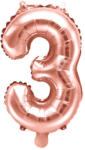  3'' számú fólia lufi, 35 cm, rózsaszín arany (FB10M-3-019R)