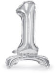  Álló fólia lufi ''1'' számú, 70cm, ezüst (FB102M-1-018)