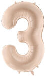  Foil Balloon Number ''3'', 72cm, dark beige (FB230T-3-013C)