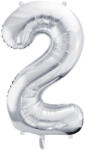 2'' számú fóliás léggömb, 86 cm, ezüst (FB1M-2-018) Lufi