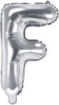  Fólia léggömb betű ''F'', 35 cm, ezüst (FB2M-F-018)