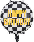  Fólia lufi Kockás zászló Boldog születésnapot, 45 cm, mix (FB220)