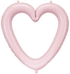  Fólia lufi Szív keret, 86x83, 5 cm, világos rózsaszín (FB207P-081J)