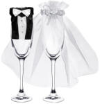  Pezsgőspohár ruha - menyasszony és vőlegény (UK)