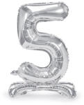  Álló fólia lufi ''5'' számú, 70cm, ezüst (FB102M-5-018)