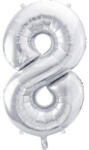  8'' számú fóliás léggömb, 86cm, ezüst (FB1M-8-018)