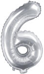  6'' számú fólia lufi, 35 cm, ezüst (FB10M-6-018)