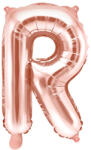  Fólia léggömb ''R'', 35cm, rózsaszín arany (FB2M-R-019R)