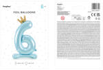  Álló fólia lufi '' 6'' számú, 84 cm, égszínkék (FB126M-6-011)