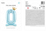  Álló fólia lufi ''0'' számú, 84 cm, égszínkék (FB126M-0-011)