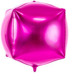  Fóliás léggömb kocka, 35x35x35 cm, sötét rózsaszín (FB14M-006)