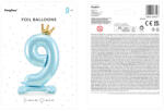  Álló fólia lufi ''9'' számú, 84 cm, égszínkék (FB126M-9-011)