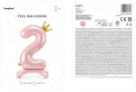  Álló fólia lufi ''2'' számú, 84 cm, világos rózsaszín (FB126M-2-081J)