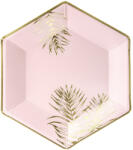  Tányérok Levelek, világos rózsaszín, 23cm (1 pkt / 6 db. ) (TPP54-081J)
