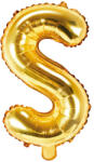  Fólia léggömb betű ''S'', 35cm, arany (FB2M-S-019)